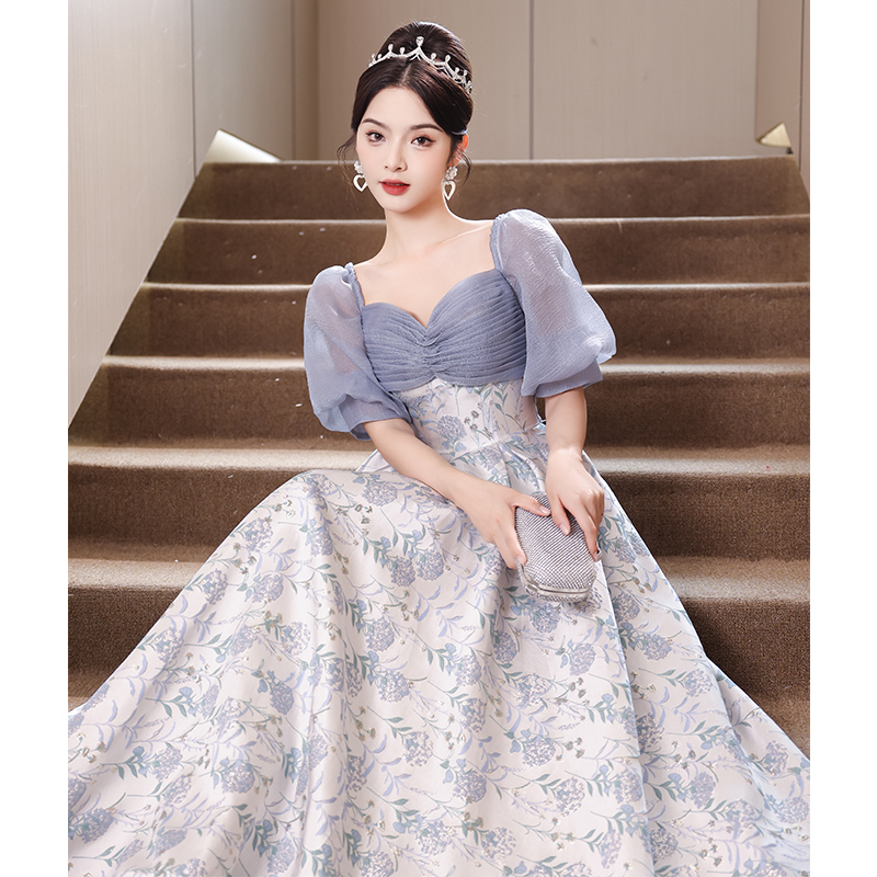 Purple advanced elite evening dress, french style, 2023 collection, high-end, bright catchy style Purple advanced elite evening dress, french style, 2023 collection, high-end, bright catchy style