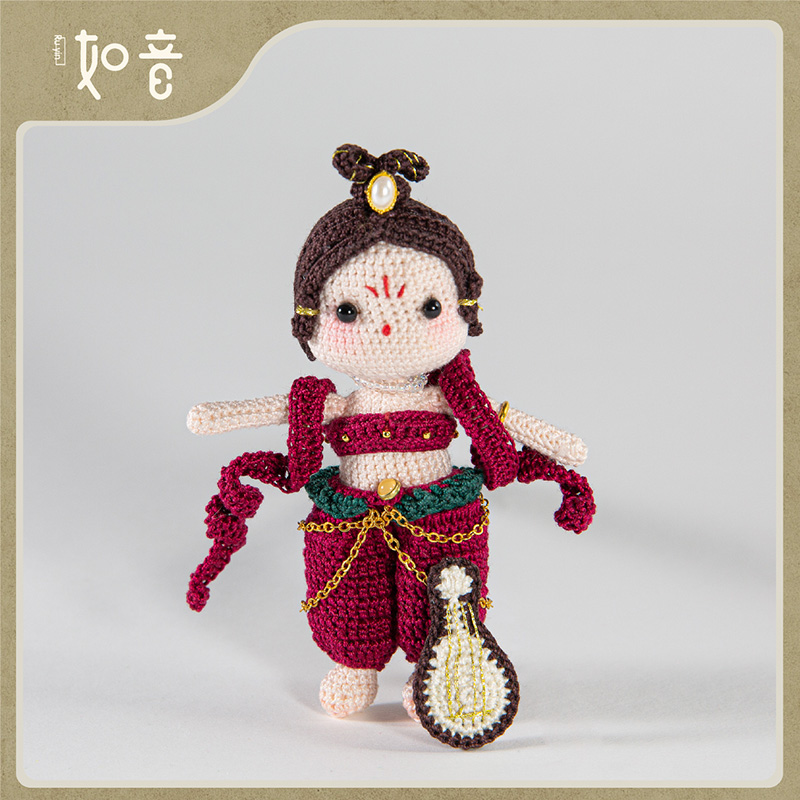 Bipa shape Dunhuang fly knitting doll Super cute pipa surrounding