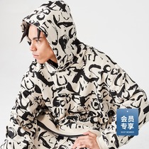  CHINISM autumn letters full of graffiti hooded sweater national trend loose hip-hop street hoodie