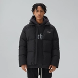 Бархатный однотонный демисезонный пуховик, куртка, утиный пух, в американском стиле