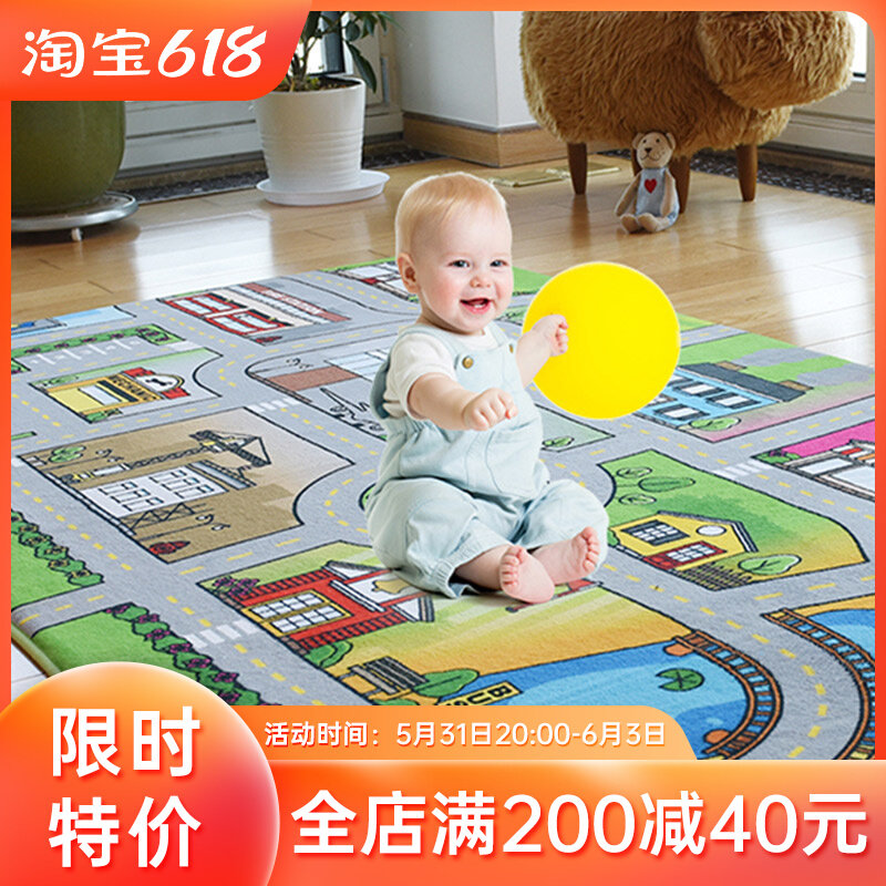 Baby Crawl Mat Thickened Baby Living Room Child Ground Mat City Runway Traffic Car Track Child Rug