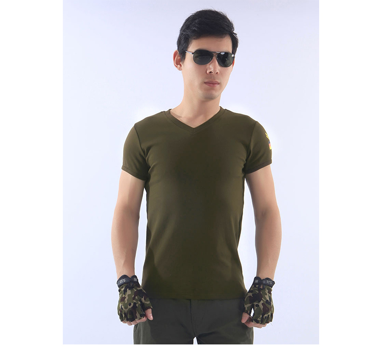 Mùa hè mới ngoài trời quần áo quạt quân đội ngắn tay cổ tròn nhanh khô cotton áo thun lực lượng đặc biệt đào tạo quần áo ngụy trang nam - Những người đam mê quân sự hàng may mặc / sản phẩm quạt quân đội giày ghệt quân đội
