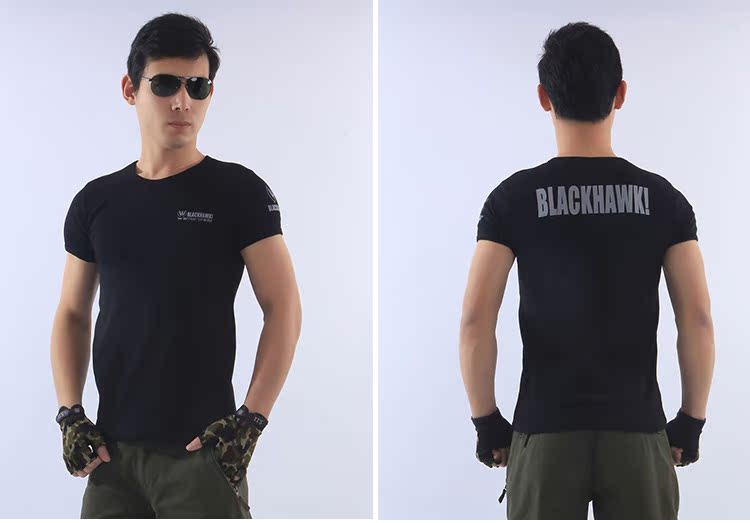 Mùa hè mới ngoài trời quần áo quạt quân đội ngắn tay cổ tròn nhanh khô cotton áo thun lực lượng đặc biệt đào tạo quần áo ngụy trang nam - Những người đam mê quân sự hàng may mặc / sản phẩm quạt quân đội giày bộ đội cao cổ