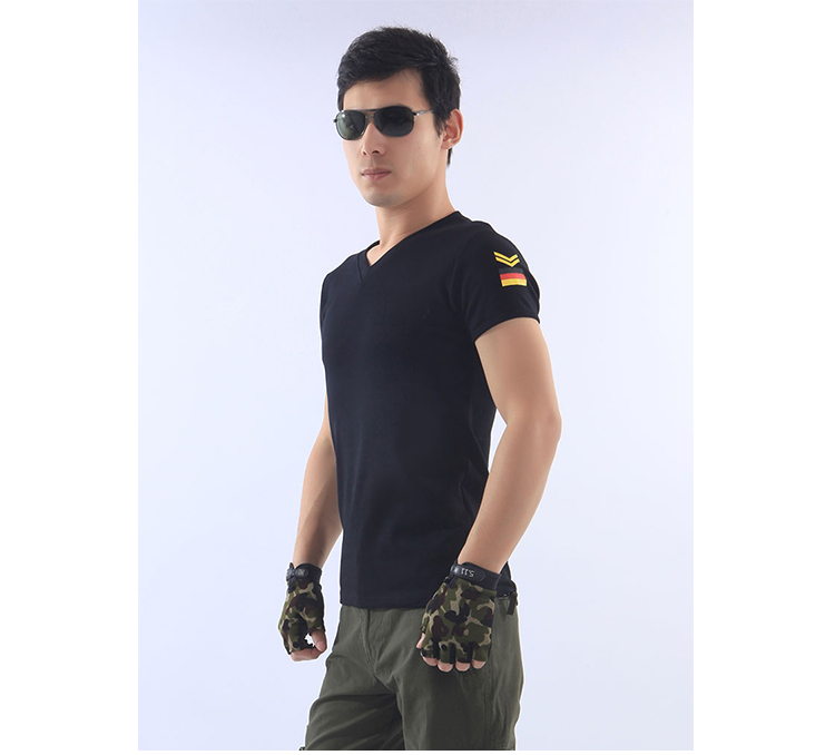 Mùa hè mới ngoài trời quần áo quạt quân đội ngắn tay cổ tròn nhanh khô cotton áo thun lực lượng đặc biệt đào tạo quần áo ngụy trang nam - Những người đam mê quân sự hàng may mặc / sản phẩm quạt quân đội giày ghệt quân đội