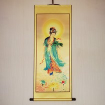 Amitabha portrait hanging painting Western three saints hanging painting Mahasthamaprapta Bodhisattva Guanyin Avalokitesvara Buddha statue 1 15 meters