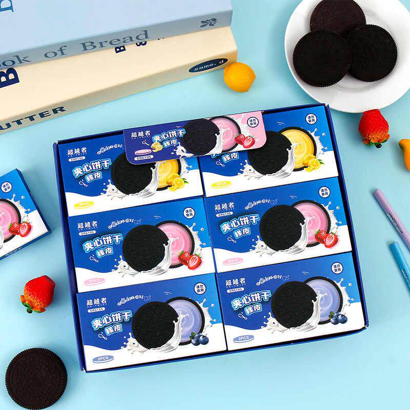 Oreo Sandwich Cookie Eraser ins Creative Snack Simulation Eraser Clean Low Residue Student Stationery