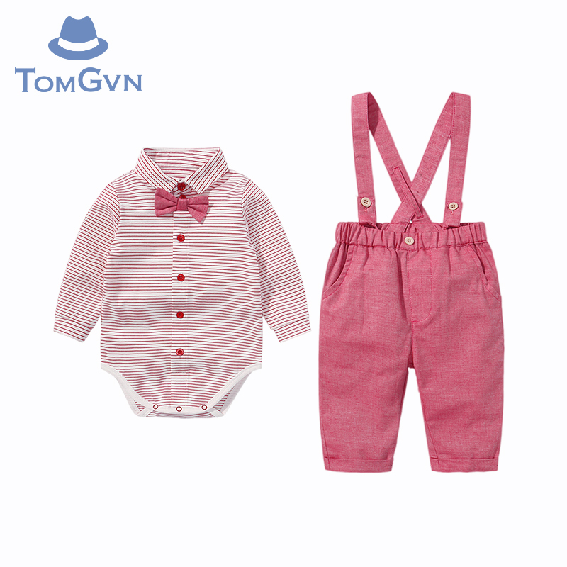 Tommy Gaven 2022 male baby spring loaded with baby cuddling bag pants 100 days suit a year old red gentleman dress