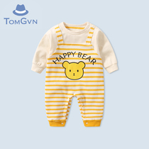 Tommy Gavin newborn jumpsuit autumn and winter baby ha clothes long sleeve climbing clothes newborn baby clothes mens suit