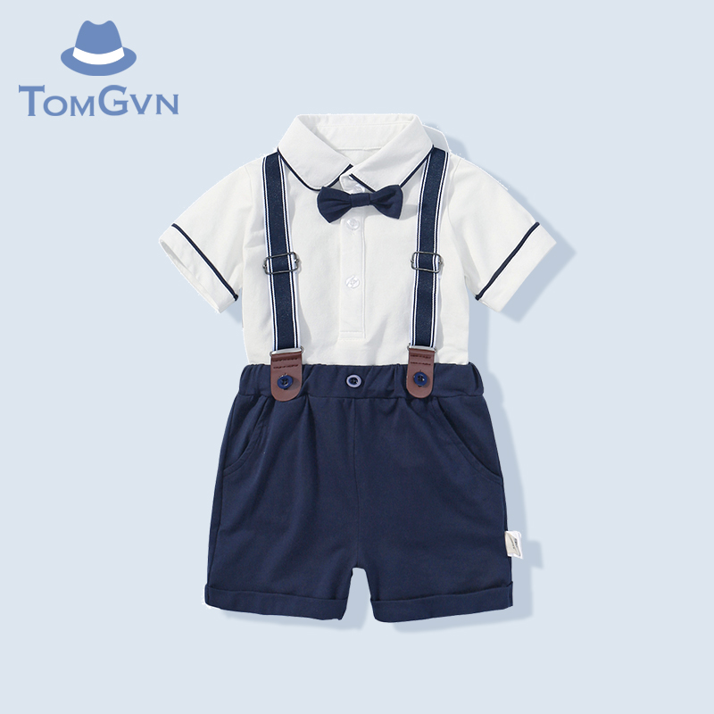 Tommy Gavin Children's Clothing Summer 2022 Boy Gentleman Short Sleeve Set Baby First Year Baby Clothes Dress Trend