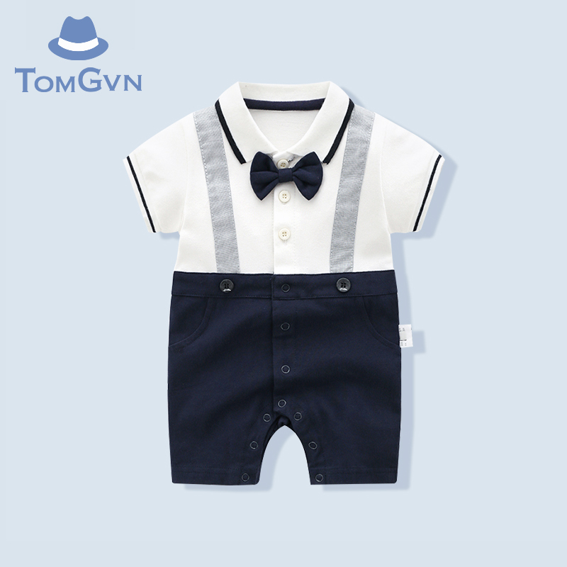 Tommy Gavin Baby Summer Dress Baby Boy Gentleman Har Dress 100 Days Full Moon First Birthday Dress Summer Jumpsuit