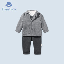 Tommy Gaven childrens clothes autumn clothes new male baby age gown suit flowers children clothes handsome and gentlemans three sets