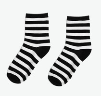 (YOHO)RASEN family EASY LIFE thin black and white striped socks mens and womens socks spot