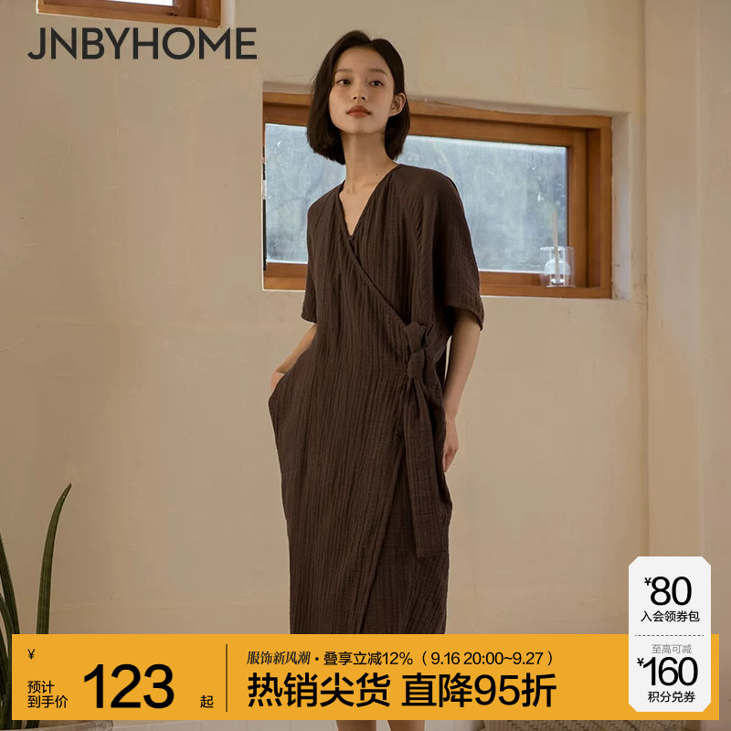 Jnbyhome Jiangnan Cotton Pajamas Women's Three-Piece Set New Chinese Style Three-Layer Cotton Gauze Dressing Gown National Style Home Wear Jnbyhome Jiangnan Cotton Pajamas Women's Three-Piece Set New Chinese Style Three-Layer Cotton Gauze Dressing Gown National Style Home Wear