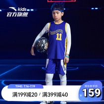 Ann Stepping Childrens Clothes Boy Summer Clothing Suit 2022 Basketball Clothes Clothing T-shirt Shorts Shorts Quick Dry Sports Suit Thin