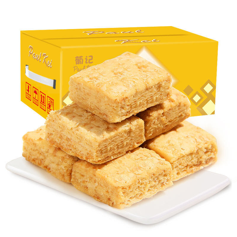 Portuguese Tetris crisp 1000g whole box 2 catty of salted egg yolk Taste Ghee Cookies Cookies snacks Casual Snacks
