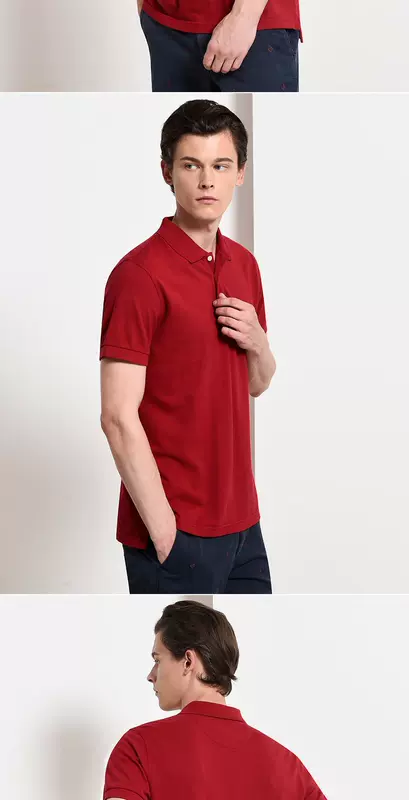 Brooks Brothers / Buck Brothers Men Summer Cotton Short Tay áo màu rắn Áo thun1000038257 áo phông polo