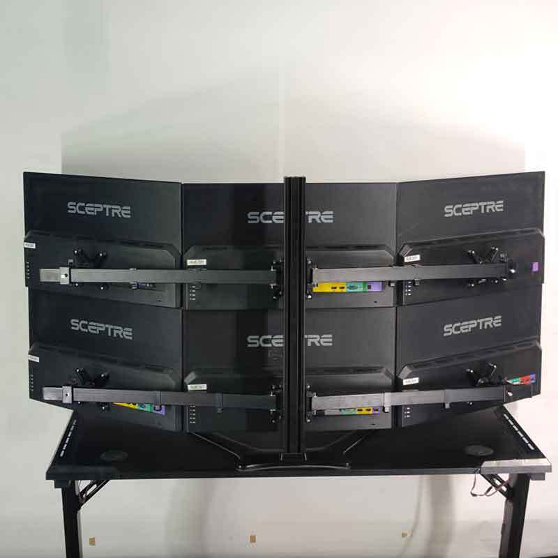 Six-Screen Monitor Stand Desktop Multi-Screen Lcd Computer Screen Mount for Stock Trading and Financial Monitoring 6 Screens