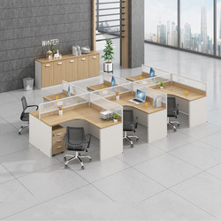 Guangzhou Office Desk and Chair Combination Simple Modern Staff 46-Seat Screen Deck Work Four-Seat Office Furniture