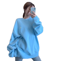 Solid color loose design long-sleeved sweatshirt for women Korean version ins casual lazy style simple student age reduction cec