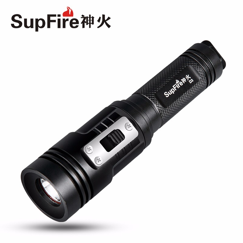 SupFire Shenhuo D3 Professional Diving Flashlight LED Rechargeable 18650 Underwater Photography Waterproof IPX8