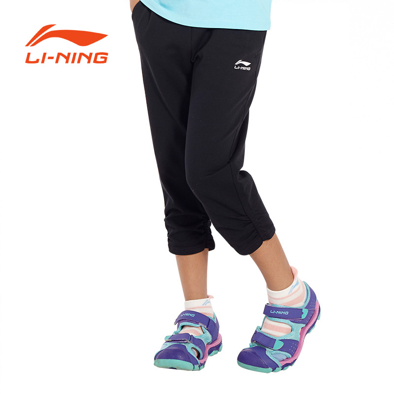 Li Ning childrens bảy điểm quần quần short mùa hè mens mới và womens trung và thể thao giải trí trẻ mỏng quần short bảy điểm