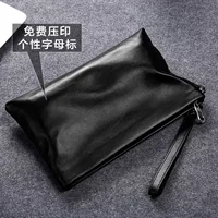 Túi xách nam da mềm túi phong bì dung tích lớn túi clutch nam da cừu lớp đầu tiên túi xách nam lớn ví cầm tay bản to ví cầm tay nam hàng hiệu