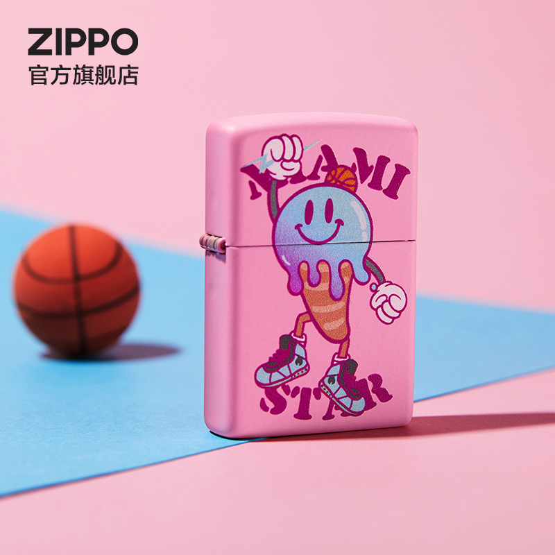 ZIPPO Official Flagship Store Treasure Basketball Dunk Basket Miami Superstar Kerosene Lighter Creative Gift-Taobao