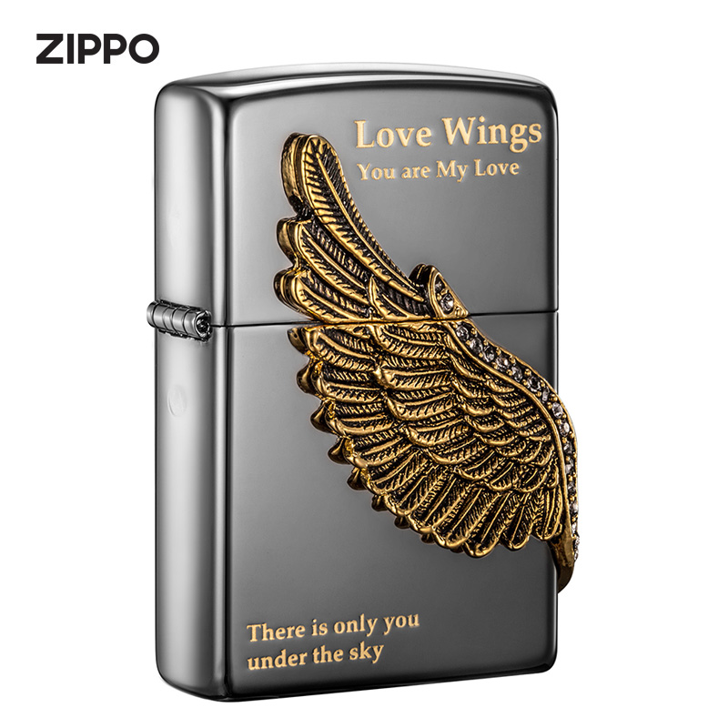 Zippo wind kerosene lighter love wings of the original zippo official flagship store to send boyfriend present