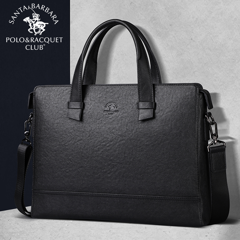 St. Paul's handbag men's leather large-capacity business men's bag portable men's briefcase computer bag simple youth