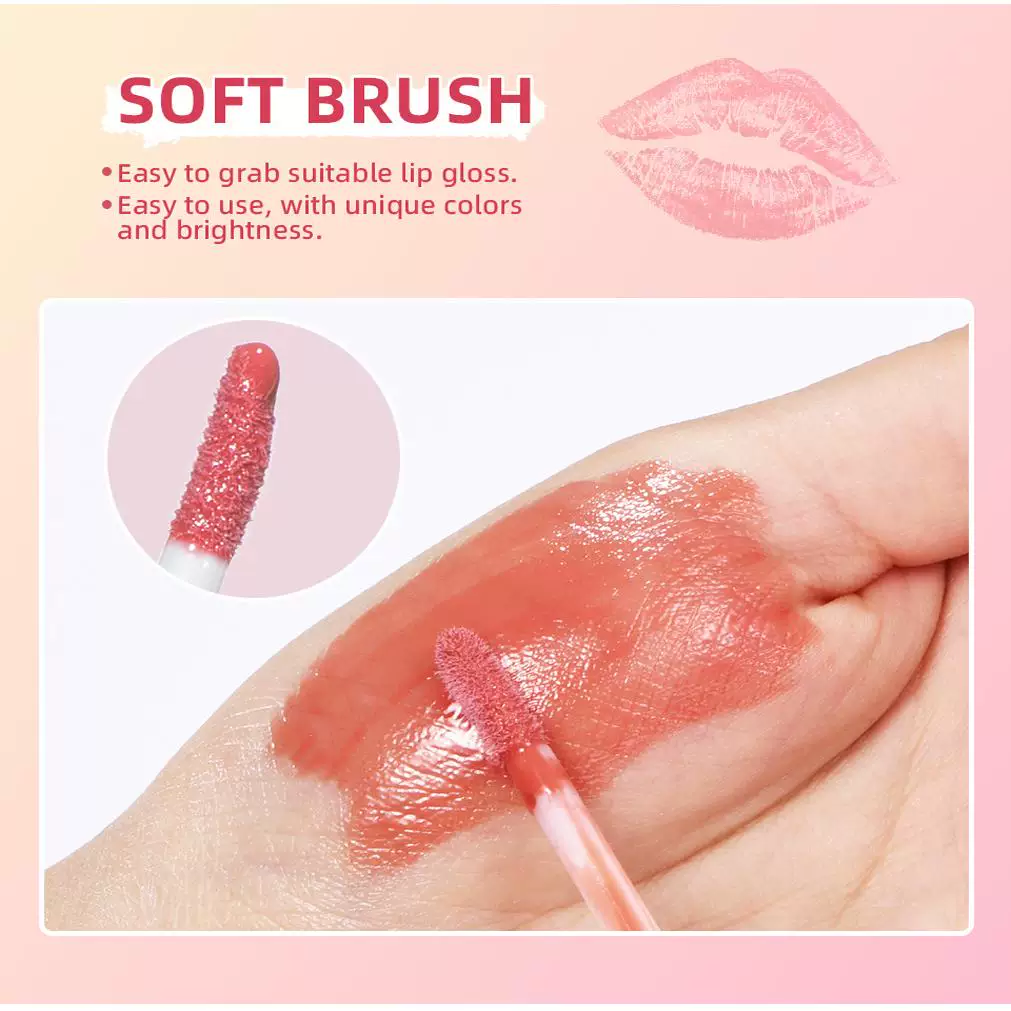 6 LIP GLOSS SET NON-Stick Matte Lip Gloss Set Gift Box