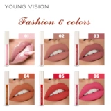 Nourise Lip Glow High Shineshimmer Glossy Lips 6 Цветные бархатные губы блеск