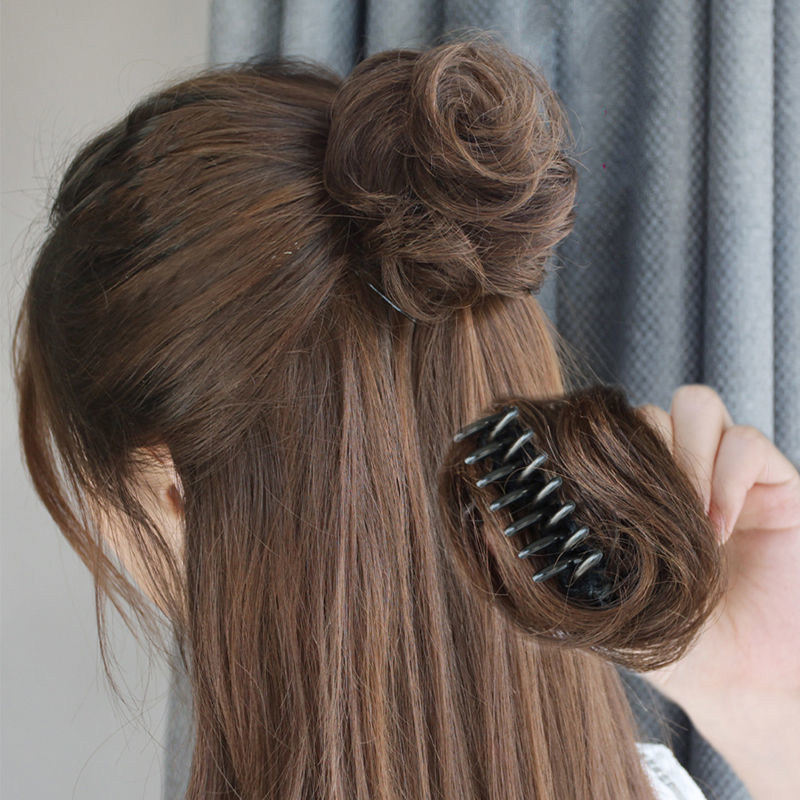 Curly Short Synthetic Hair Extension Chignon Donut Roller