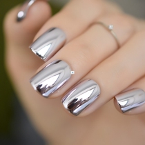 Shiny Punk Style Metallic Light Purple False Fake Nails