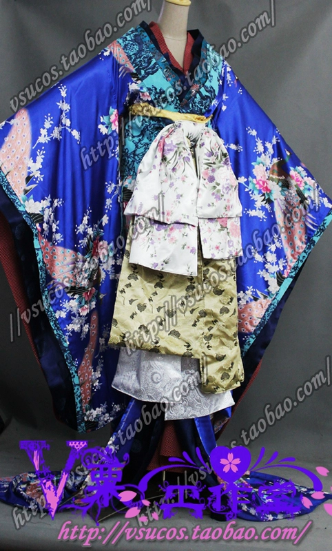 v mille cos Saber phiên bản hoa Fate stay night anime game kimono gió trang phục nữ cosplay - Cosplay