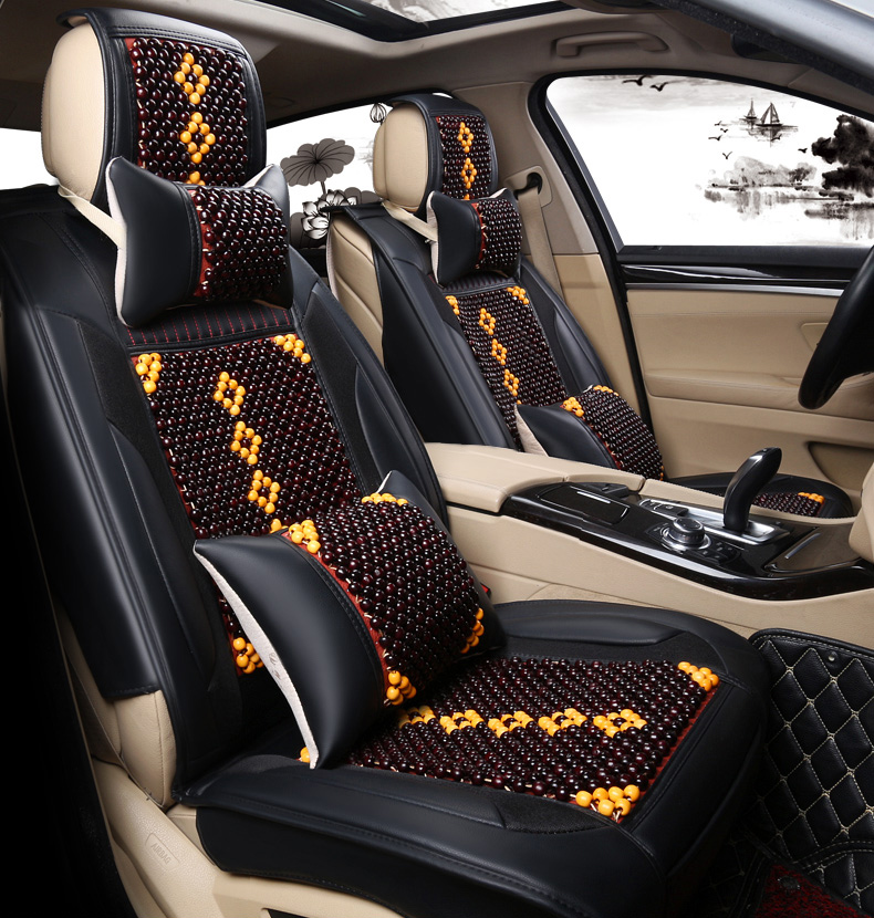 Summer Car Cushion Breathable Wood Beads All-bag Seat Cover Small Sedan SUV Car SUV Cushion All Season Special Seat Cushion