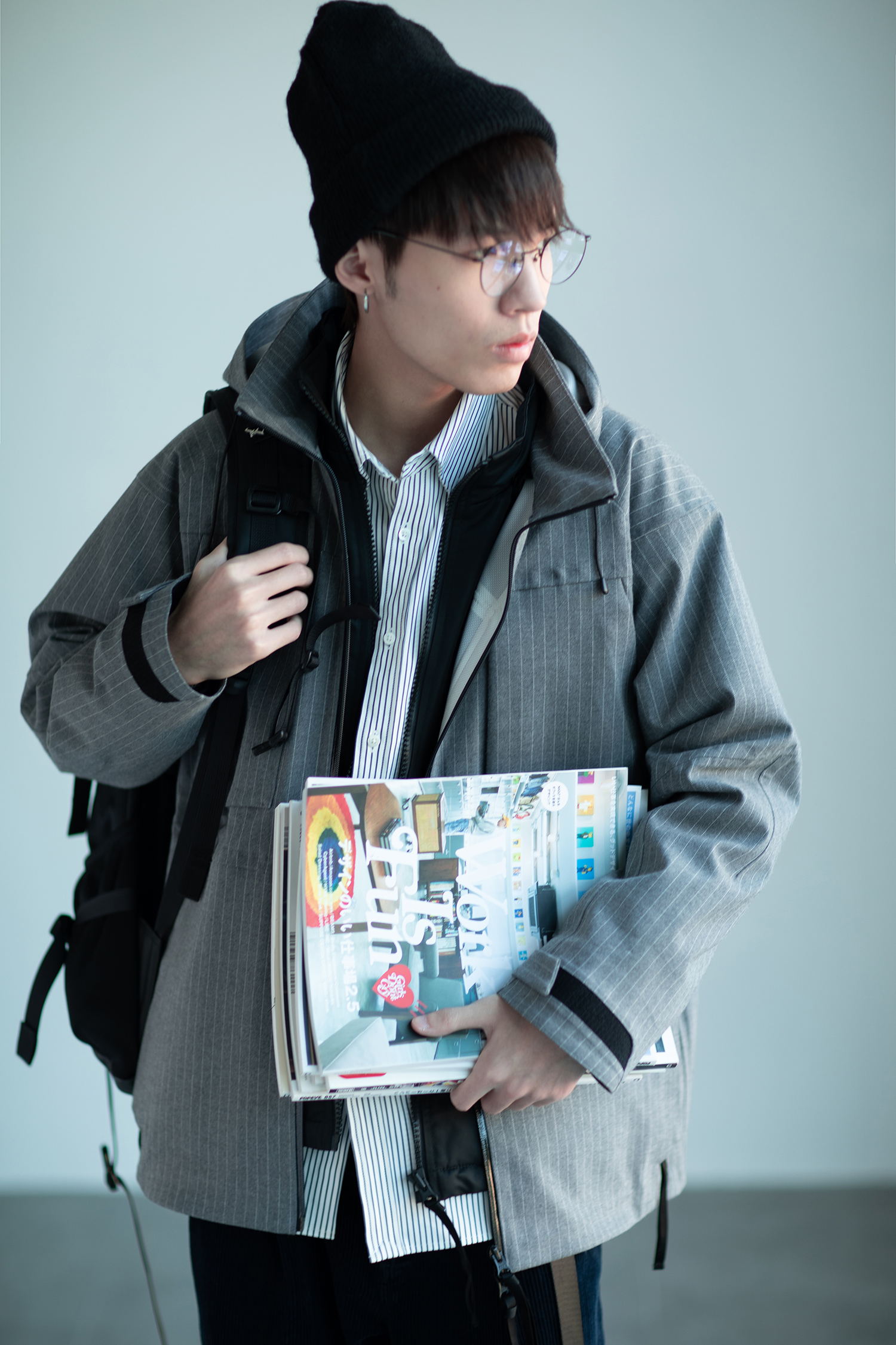 Small Disciples Continent Full-Piece Press Glue Hard Shell Windproof Snow Bilayer Striped Submachine Clothes Two-piece Set