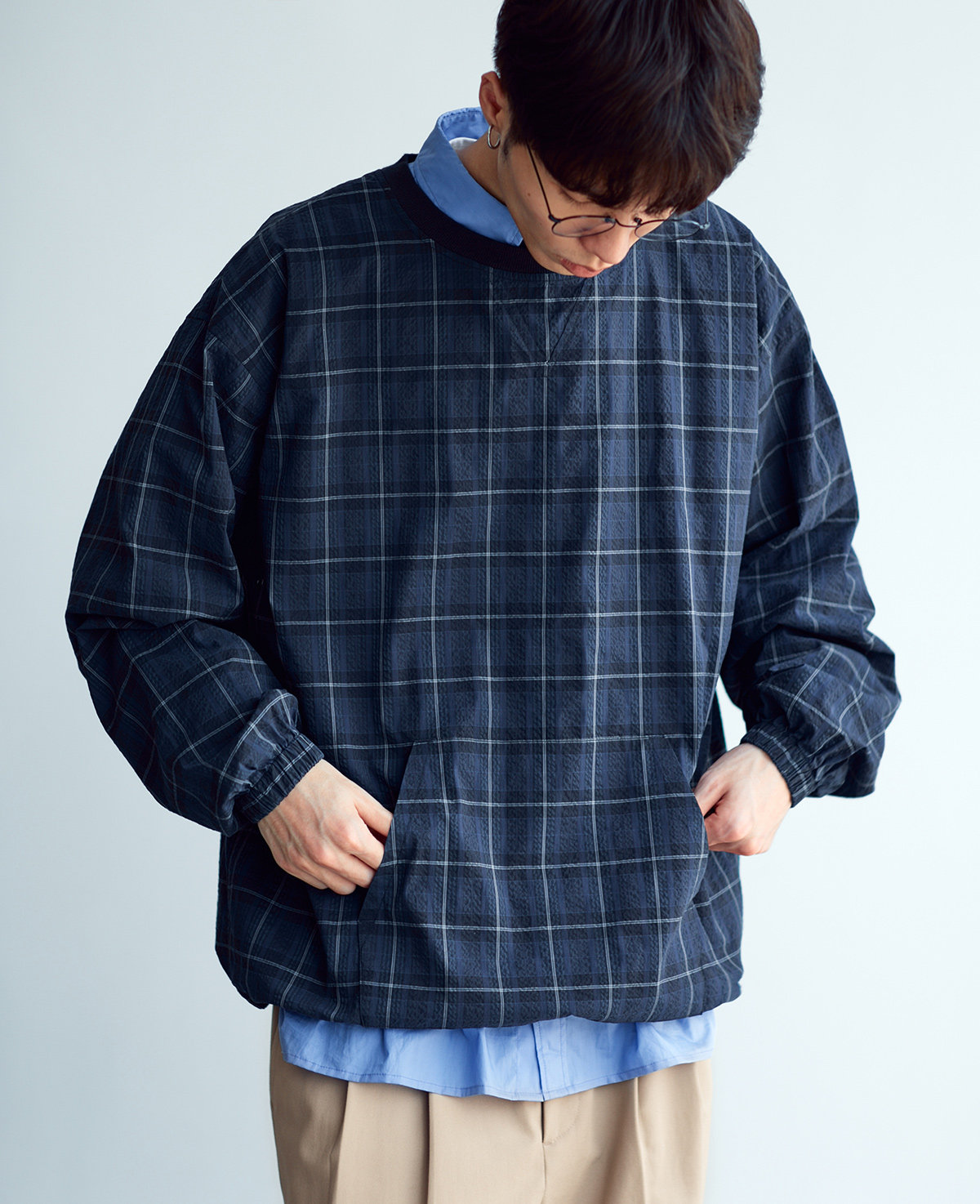 HUMANIMAL 21SS Japan Import Fabric Silver Blues Bubble Cotton Cotton Jersey Windproof Hooded Cardigan