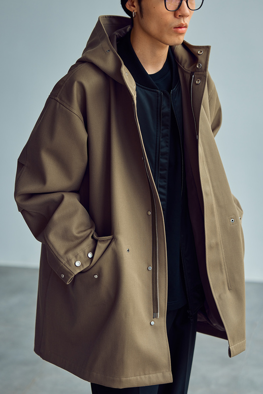 [Humanimal] Heavyweight British Imported Wool Large Size M-51 Hooded Fishtail Parka Trench Coat