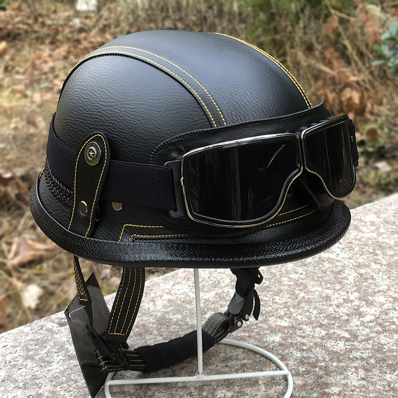Harley Motorcycle Helmet, Retro Half Helmet, Unisex Motorcycle Cruise German-Style Steel Helmet, Electric Vehicle Safety Helmet, Floating Helmet