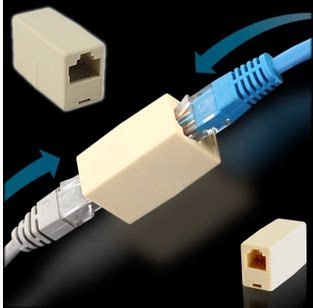 RJ45 network route connector Internet dual-through head Internet through head to extend the Internet line docking head