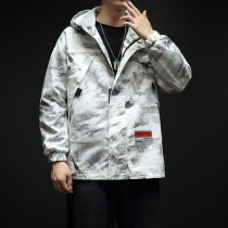 Camouflage coat mens spring and autumn overalls jacket mens handsome eating chicken clothing loose size fat trend Ruffian handsome coat