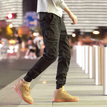 Overalls mens autumn feet trendy fashion brand with Martin boots pants mens ruffians handsome winter mens casual pants