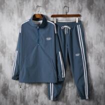 Casual sports suit jacket mens large size autumn 2021 Ruffian handsome Korean version of the trend Joker fat jacket two-piece set