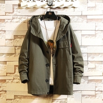 Army cloth coat mens World War II vintage military green overalls spring and autumn 2021 New Japanese large size hooded jacket men