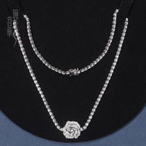 Appreciation of Marriage (Wan Yan Tiao Hua) 12 278g 18K gold inlaid diamond camellia full diamond necklace bracelet