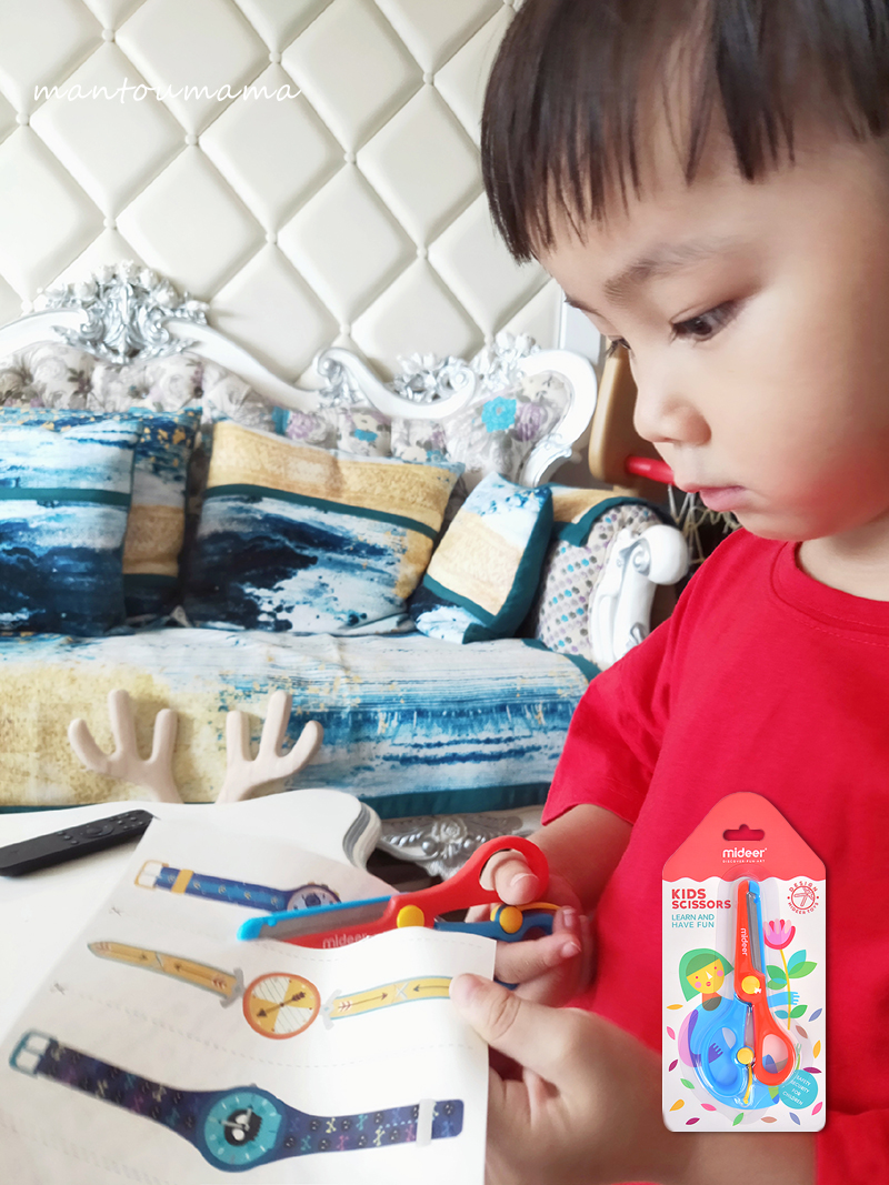 mideer miraffe child plastic hand cut paper sheared round head safe without hurting hand baby kid toy