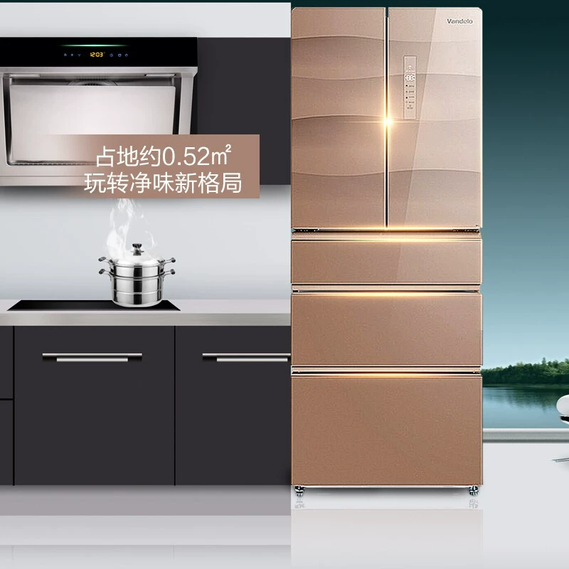 Midea / Midea BCD-416WGPZV làm lạnh không khí lạnh nhiều cửa tủ lạnh chuyển đổi tần số tủ lạnh nhà thông minh - Tủ lạnh