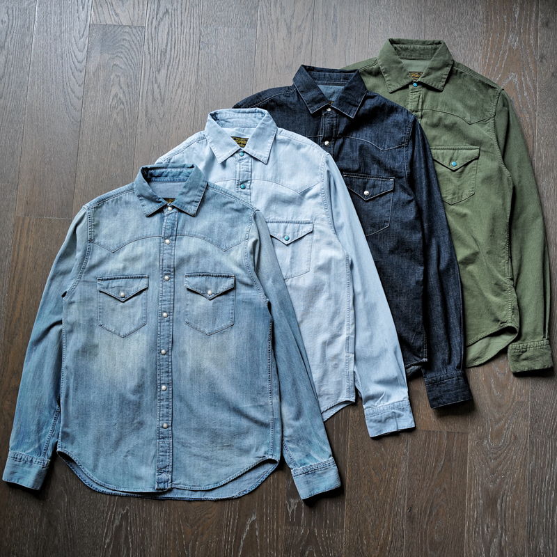 A Variety of New Chesapeake's Italian Retro American Western Men's Workwear Snap-Button Long-Sleeve Shirts