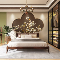 Fresh Flowers Bird Image Wall New Chinese wall panel Bedroom bedside integrated wall panels Bauer tea room Buttoned Wall wall Mind