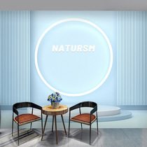Brief Joins Wind Blue Integrated Wall Panel Mechia Beauty Salon Front Office Background Guard Wall Panel Live Decoration Buttonboard Wall